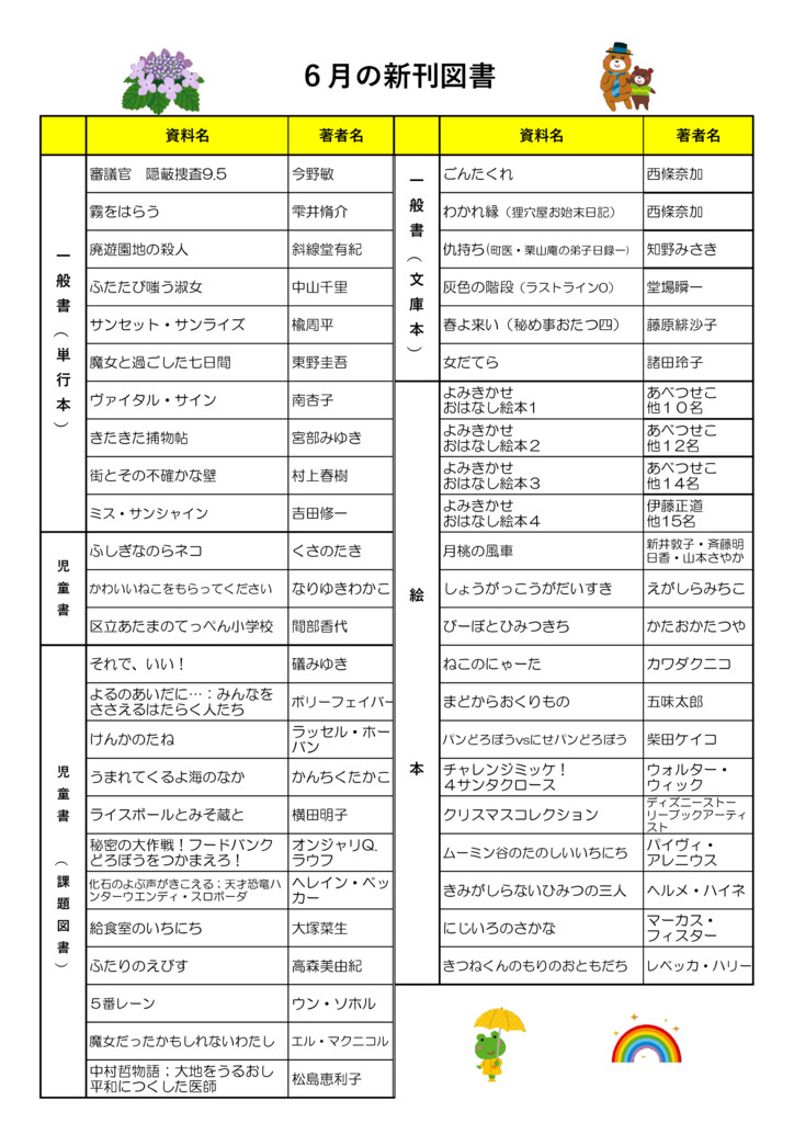 20236月新刊図書のサムネイル