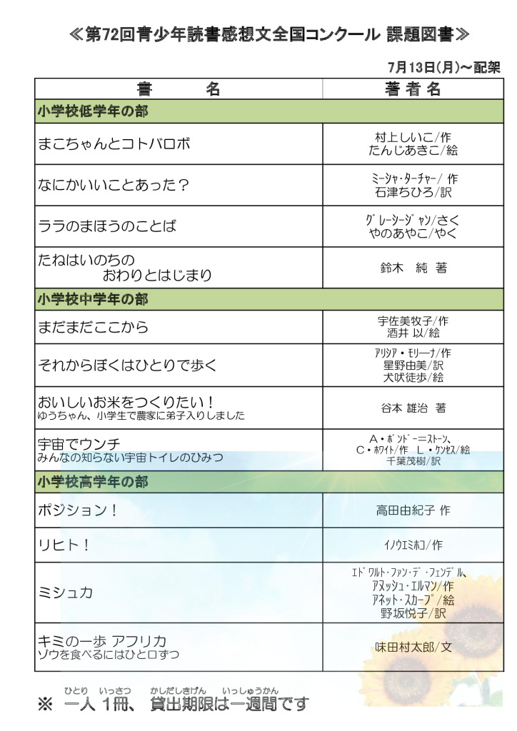 HP 夏休み課題図書のサムネイル